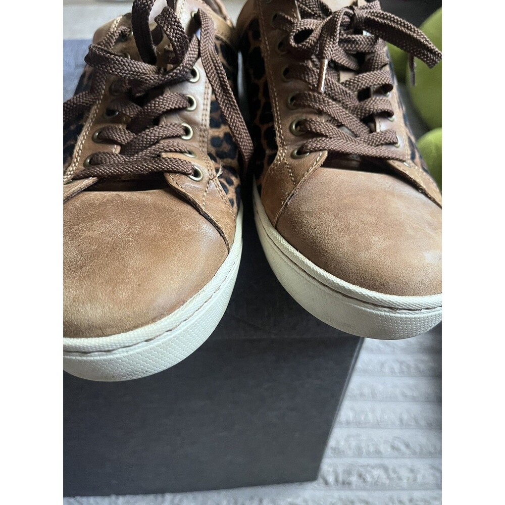 Born Leather Leopard Print Low Top Shoes Brown|White 10M Wm Comfort Tennis - Picture 10 of 11